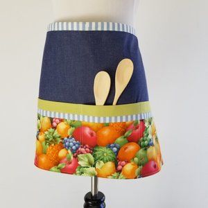 Women's Denim Bistro Apron with Pockets
